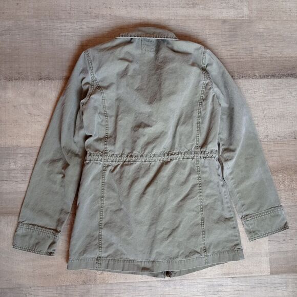 Billabong Military Field Jacket Small S Olive Green Cotton Lightweight Utility - Picture 2 of 9